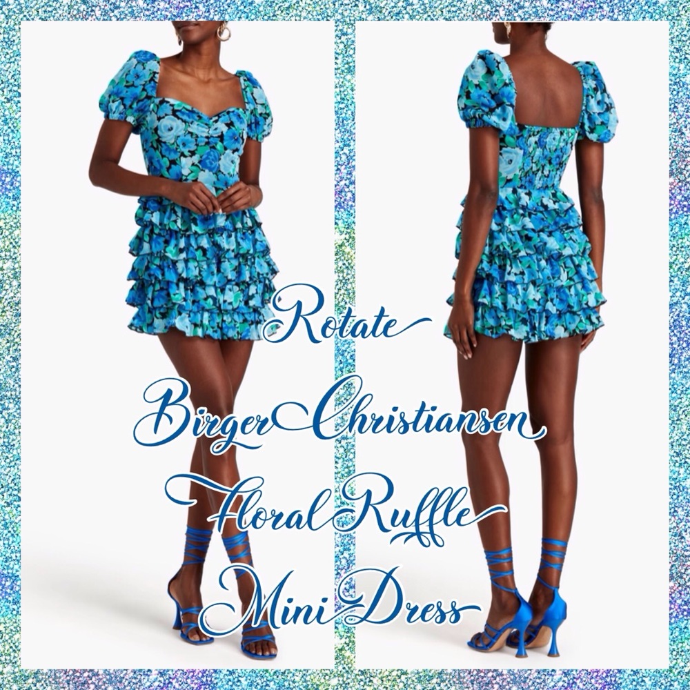 NO OFFERS $350 ROTATE FLORAL MINI DRESS